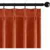MIULEE Velvet Pinch Pleated Blackout Curtains 96 inches Long, Gold Brown Pleat Design Thermal Insulated Luxury Window Drapes for Living Room Bedroom with Hooks, Set of 2(Terracotta)