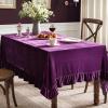 MIULEE Velvet Table Cloth with Decorative Ruffle Edge Luxurious Soft Washable Rectangular Tablecloth Thick Wrinkle-Resistant Oblong Table Cover for Kitchen Dining Party Wedding 60×102 Inch Olive Green(Purple)