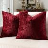 MIULEE Velvet Throw Pillow Covers Set of 2, Soft Neutral Christmas Decorative Pillow Cases with Luxurious Textured Vintage Cushion Covers for Home Decor Couch Sofa Bed,Cream White 18×18 inch(Burgundy)
