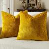 MIULEE Velvet Throw Pillow Covers Set of 2, Soft Neutral Christmas Decorative Pillow Cases with Luxurious Textured Vintage Cushion Covers for Home Decor Couch Sofa Bed,Cream White 18×18 inch(Golden)