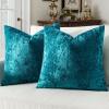 MIULEE Velvet Throw Pillow Covers Set of 2, Soft Neutral Christmas Decorative Pillow Cases with Luxurious Textured Vintage Cushion Covers for Home Decor Couch Sofa Bed,Cream White 18×18 inch(Teal Blue)