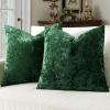 MIULEE Velvet Throw Pillow Covers Set of 2, Soft Neutral Christmas Decorative Pillow Cases with Luxurious Textured Vintage Cushion Covers for Home Decor Couch Sofa Bed,Cream White 18×18 inch(Dark Green)