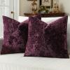 MIULEE Velvet Throw Pillow Covers Set of 2, Soft Neutral Christmas Decorative Pillow Cases with Luxurious Textured Vintage Cushion Covers for Home Decor Couch Sofa Bed,Cream White 18×18 inch(Purple)