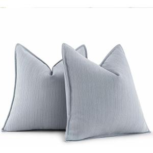 MIULEE 20×20 Inch Beige Decorative Couch Pillow Covers Set of 2 Chenille Throw Pillow Covers Farmhouse Cushion Cases with Elegant Design for Home Decor Sofa Bedroom Living Room(Aqua Blue)