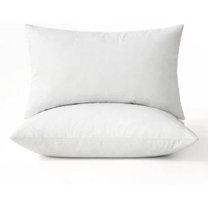 MIULEE 26×26 Euro Pillow Inserts,Set of 2 Down Feather Throw Pillows for Couch Sofa Bed, Decorative Fluffy Throw Pillow Inserts Cotton Fabric,White(2)