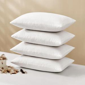 MIULEE 26×26 Euro Pillow Inserts,Set of 2 Down Feather Throw Pillows for Couch Sofa Bed, Decorative Fluffy Throw Pillow Inserts Cotton Fabric,White(4)