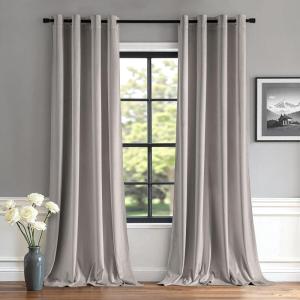 MIULEE Black Out Velvet Curtains 96 Inch Length for Room Darkening Long Blackout Curtains with Grommet Top for Bedroom/Living Room Light Blocking Thermal Insulating Soundproof Set of 2， Black(Silver)