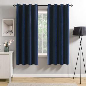 MIULEE Black Out Velvet Curtains 96 Inch Length for Room Darkening Long Blackout Curtains with Grommet Top for Bedroom/Living Room Light Blocking Thermal Insulating Soundproof Set of 2， Black(Royal Blue)