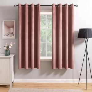 MIULEE Black Out Velvet Curtains 96 Inch Length for Room Darkening Long Blackout Curtains with Grommet Top for Bedroom/Living Room Light Blocking Thermal Insulating Soundproof Set of 2， Black(Dusty Rose)