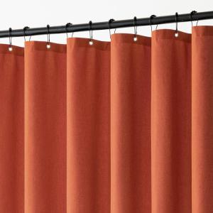MIULEE Extra Long Linen Shower Curtain 96 Inches Long with 12 Metal Hooks Washable Beige Fabric Shower Curtain Set Waterproof Neutral Thick Cloth Shower Curtains for Bathroom Hotel Bathtub, Cream(Terracotta)