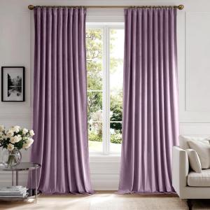 MIULEE Hot Pink Velvet Curtains 84 inches 2 Panels – Luxury Room Darkening Window Drapes for Bedroom Living Room Thermal Insulated Super Soft Blackout, Back Tab Rod Pocket Pinch Pleated, W52 x L84(Lavender)