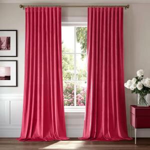 MIULEE Hot Pink Velvet Curtains 84 inches 2 Panels – Luxury Room Darkening Window Drapes for Bedroom Living Room Thermal Insulated Super Soft Blackout, Back Tab Rod Pocket Pinch Pleated, W52 x L84(Hot Pink)