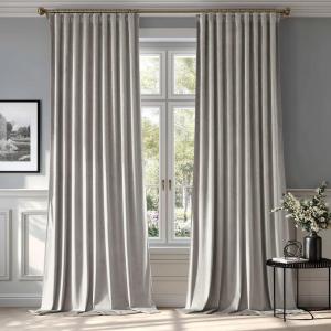 MIULEE Hot Pink Velvet Curtains 84 inches 2 Panels – Luxury Room Darkening Window Drapes for Bedroom Living Room Thermal Insulated Super Soft Blackout, Back Tab Rod Pocket Pinch Pleated, W52 x L84(Silver Gray)