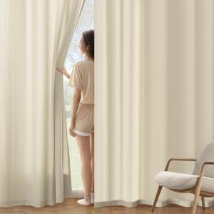 MIULEE Hunter Green Privacy Sheer Curtains That Let Light in 90 Inches Long Non-See-Through Semi Sheer Curtain Light Filtering Window Christmas Drapes for Living Room Bedroom 2 Panels Set 42 X 90(Cream Beige)