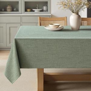 MIULEE Natural Linen Polyester Tablecloth 60×84 Inch Rectangle Table Cloth Waterproof,Stain Resistant & Wrinkle Resistant for Dining Party Wedding(Sage Green)