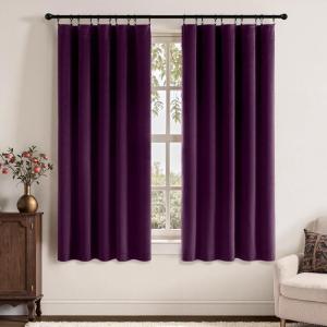MIULEE Navy Blue Velvet Curtains 84 Inch Long Luxury Super Soft Thermal Insulated Blackout Curtains Room Darkening Drapes Rod Pocket Design for Bedroom Living Room Set of 2 Panels, W40 x L84 Inch(Purple Orchid)