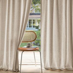 MIULEE Non-See-Through Privacy Linen Curtains 2 Panels, Christmas Emerald Green Light Filtering Window Curtains Textured Back Tab Semi Sheer Drapes for Bedroom Living Room, 52 x 90 Inches Long(Taupe)