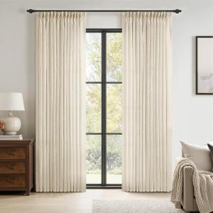 MIULEE Pinch Pleated Terracotta Linen Curtains 84 Inches Long 2 Panels for Bedroom Living Room, Burnt Orange Linen Textured Window Drapes Back Tab Hook Semi Sheer Light Filtering Rust Boho Fall Decor(Linen)