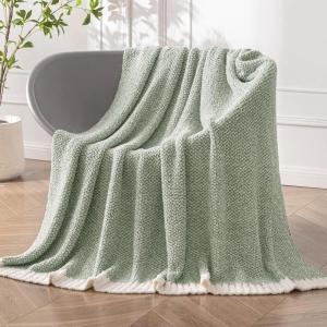 MIULEE Sage Green Super Soft Throw Blanket for Couch, Cozy Fluffy Warm Throws Knit Blankets for Sofa, Bed, Chair, Living Room, Camping, Picnic, Spring Home Decor,50 x 60 inch(Sage Green)