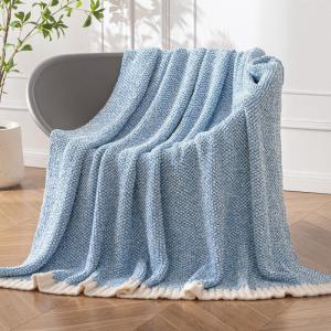 MIULEE Sage Green Super Soft Throw Blanket for Couch, Cozy Fluffy Warm Throws Knit Blankets for Sofa, Bed, Chair, Living Room, Camping, Picnic, Spring Home Decor,50 x 60 inch(Blue)