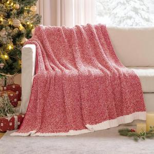 MIULEE Sage Green Super Soft Throw Blanket for Couch, Cozy Fluffy Warm Throws Knit Blankets for Sofa, Bed, Chair, Living Room, Camping, Picnic, Spring Home Decor,50 x 60 inch(Red)