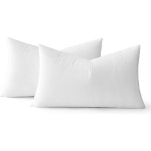 MIULEE Set of 2 Throw Pillow Inserts Premium Pillow Stuffer Rectangle Form for Decorative Cushion Bed Couch Sofa 12×20 Inch(Polyester)