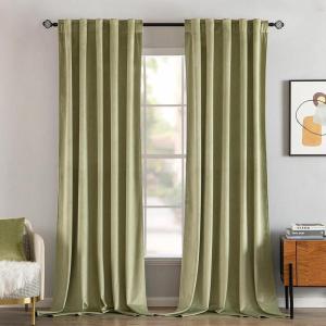 MIULEE Velvet Curtains 90 inches 2 Panels – Luxury Room Darkening Curtains for Bedroom Living Room Thermal Insulated Super Soft Window Drapes Rod Pocket & Back Tab, Olive Green, W 52 x L 90 inch(Sage)