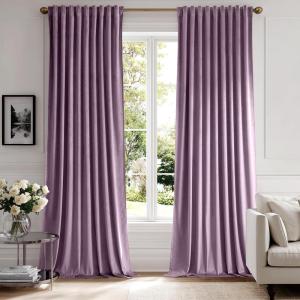 MIULEE Velvet Curtains 90 inches 2 Panels – Luxury Room Darkening Curtains for Bedroom Living Room Thermal Insulated Super Soft Window Drapes Rod Pocket & Back Tab, Olive Green, W 52 x L 90 inch(Lavender)