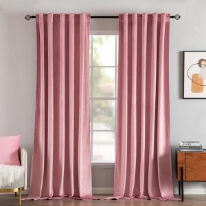 MIULEE Velvet Curtains 90 inches 2 Panels – Luxury Room Darkening Curtains for Bedroom Living Room Thermal Insulated Super Soft Window Drapes Rod Pocket & Back Tab, Olive Green, W 52 x L 90 inch(Blush Pink)