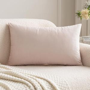 MIULEE Velvet Pillow Cover Soft Luxury Decorative Throw Pillow Cover Single Rectangle Cushion Case for Couch Sofa Bedroom Car Decor,12×20 Inch Dark Blue(Pink)