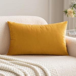 MIULEE Velvet Pillow Cover Soft Luxury Decorative Throw Pillow Cover Single Rectangle Cushion Case for Couch Sofa Bedroom Car Decor,12×20 Inch Dark Blue(Gold)