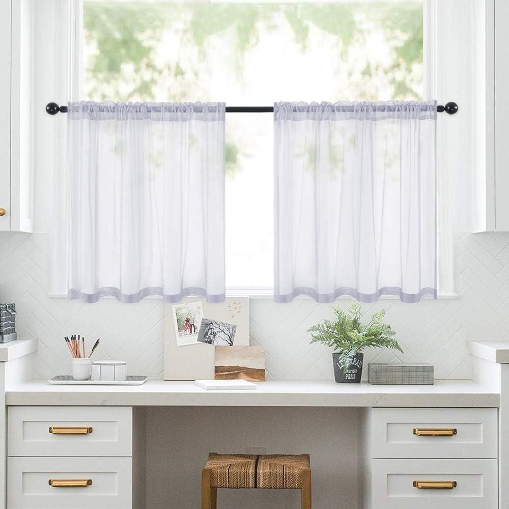 imageMIULEE 2 Panels Red Solid Color Sheer Christmas Window Curtains Elegant Window Voile PanelsDrapesTreatment for Bedroom Living Room 54X54 InchesGreyish Lilac