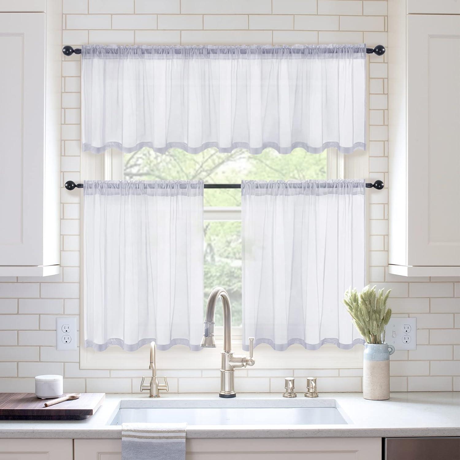 imageMIULEE 2 Panels Red Solid Color Sheer Christmas Window Curtains Elegant Window Voile PanelsDrapesTreatment for Bedroom Living Room 54X54 InchesGreyish Lilac