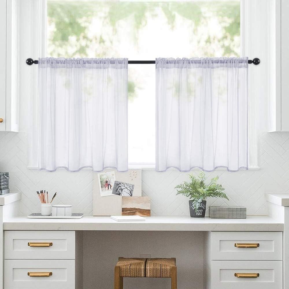 imageMIULEE 2 Panels Red Solid Color Sheer Christmas Window Curtains Elegant Window Voile PanelsDrapesTreatment for Bedroom Living Room 54X54 InchesGreyish Lilac