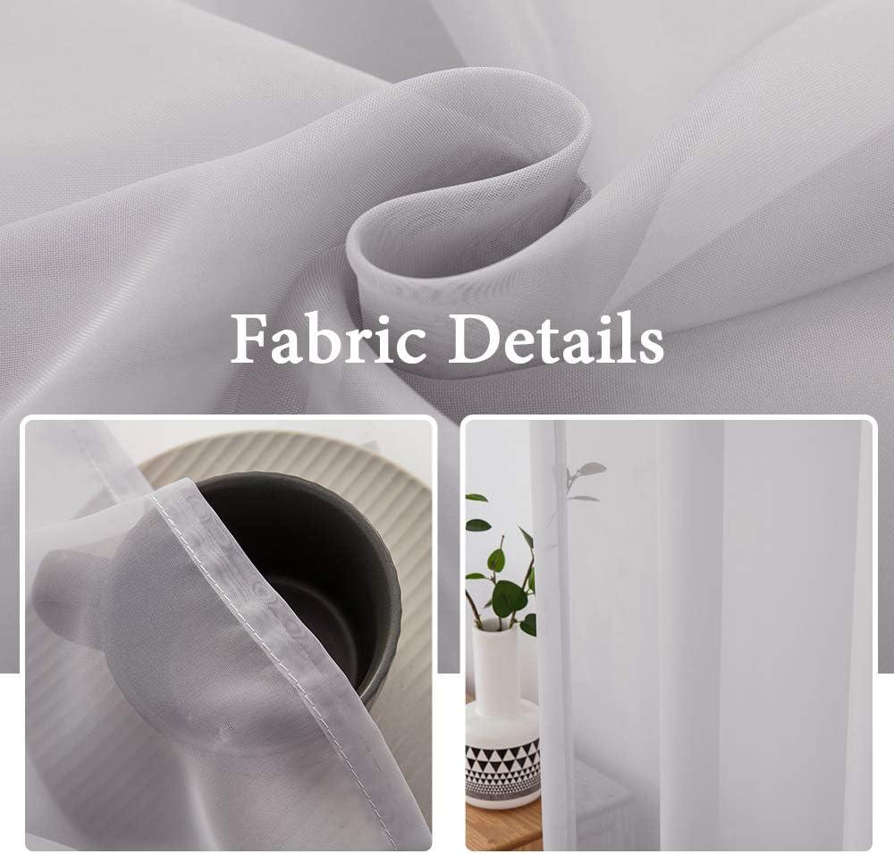imageMIULEE 2 Panels Red Solid Color Sheer Christmas Window Curtains Elegant Window Voile PanelsDrapesTreatment for Bedroom Living Room 54X54 InchesGreyish Lilac