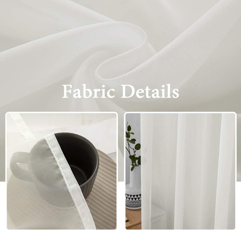 imageMIULEE 2 Panels Red Solid Color Sheer Christmas Window Curtains Elegant Window Voile PanelsDrapesTreatment for Bedroom Living Room 54X54 InchesIvory