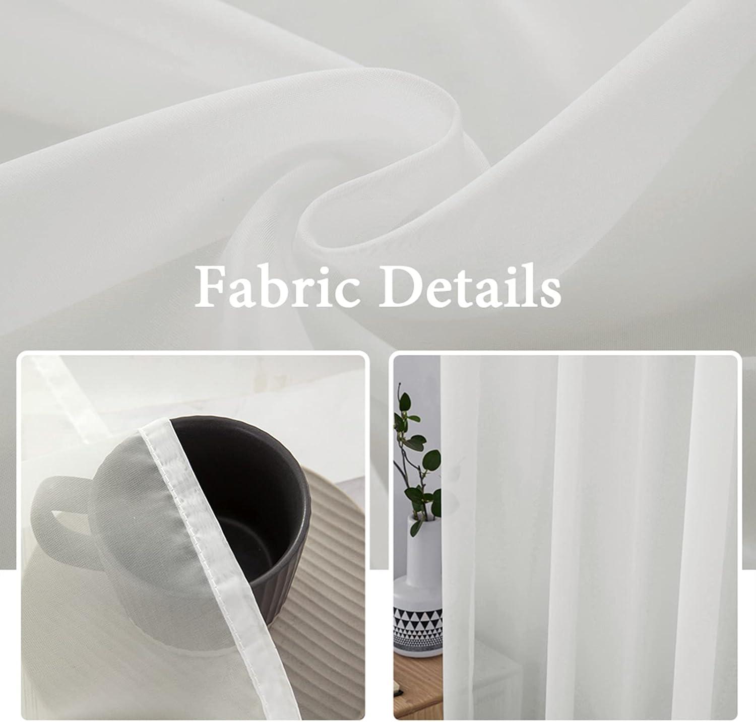 imageMIULEE 2 Panels Red Solid Color Sheer Christmas Window Curtains Elegant Window Voile PanelsDrapesTreatment for Bedroom Living Room 54X54 InchesIvory