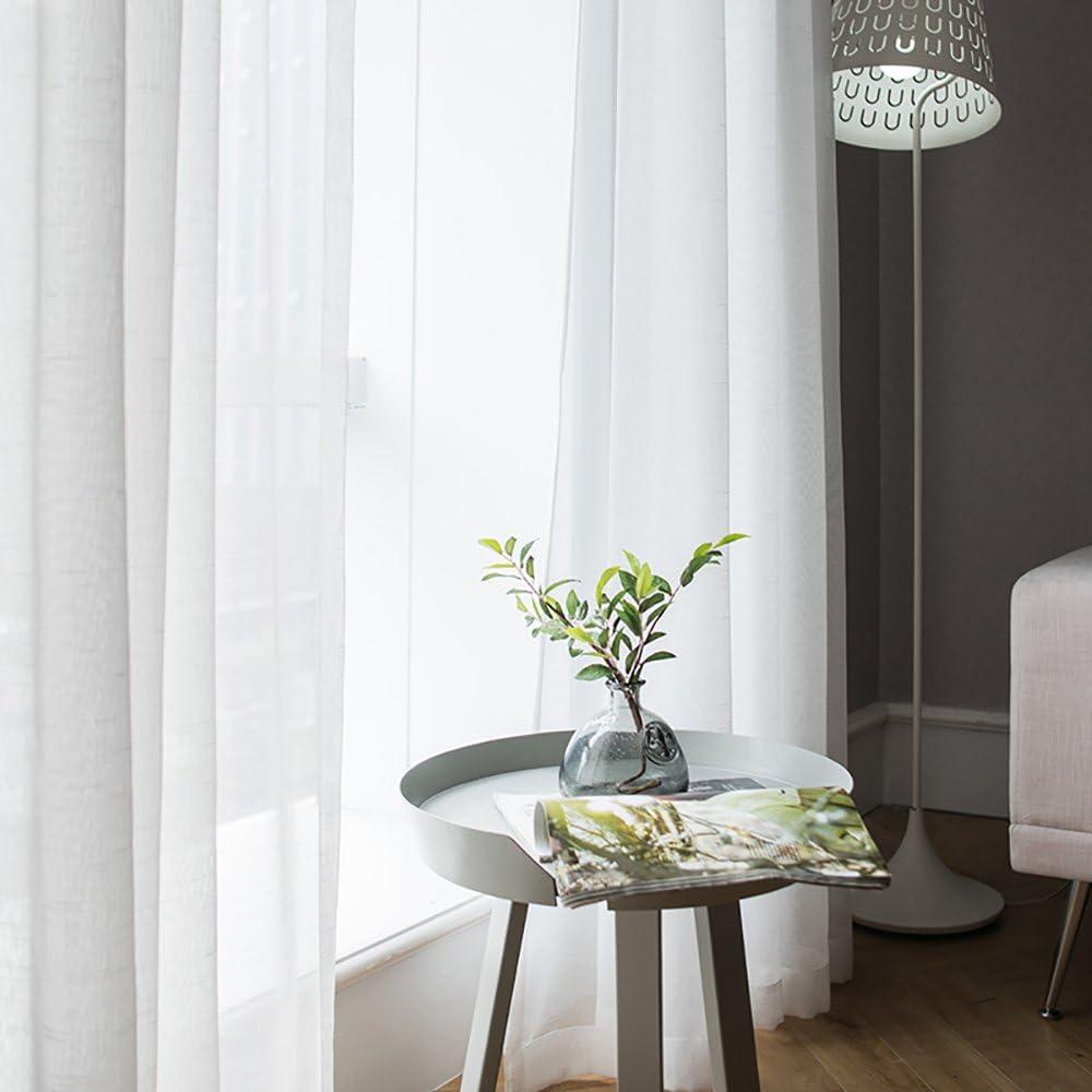imageMIULEE 2 Panels Red Solid Color Sheer Christmas Window Curtains Elegant Window Voile PanelsDrapesTreatment for Bedroom Living Room 54X54 InchesWhite