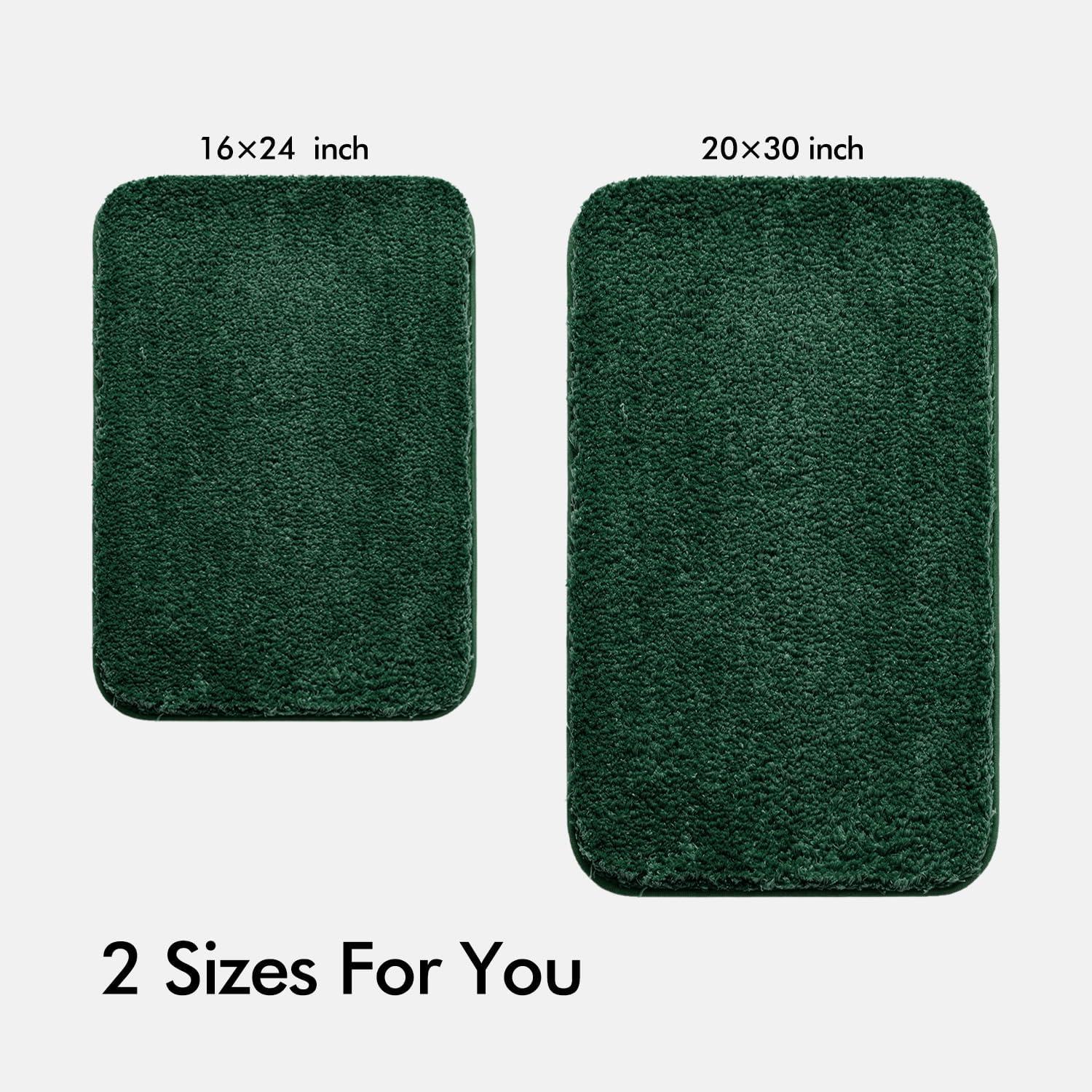 imageMIULEE Pink Bathroom Rugs Sets 2 Piece Including U Shaped Toilet Rug Soft Absorbent Bath Mats with Non Slip Rubber Backside for Bathroom Floor Tub Machine Washable Blush U 20x2420x30Dark Green