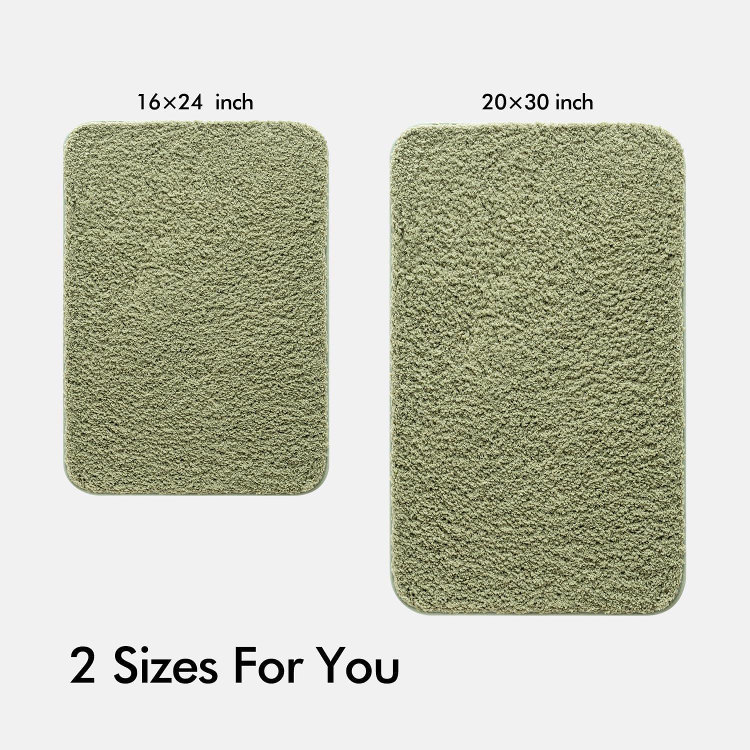 imageMIULEE Pink Bathroom Rugs Sets 2 Piece Including U Shaped Toilet Rug Soft Absorbent Bath Mats with Non Slip Rubber Backside for Bathroom Floor Tub Machine Washable Blush U 20x2420x30Sage