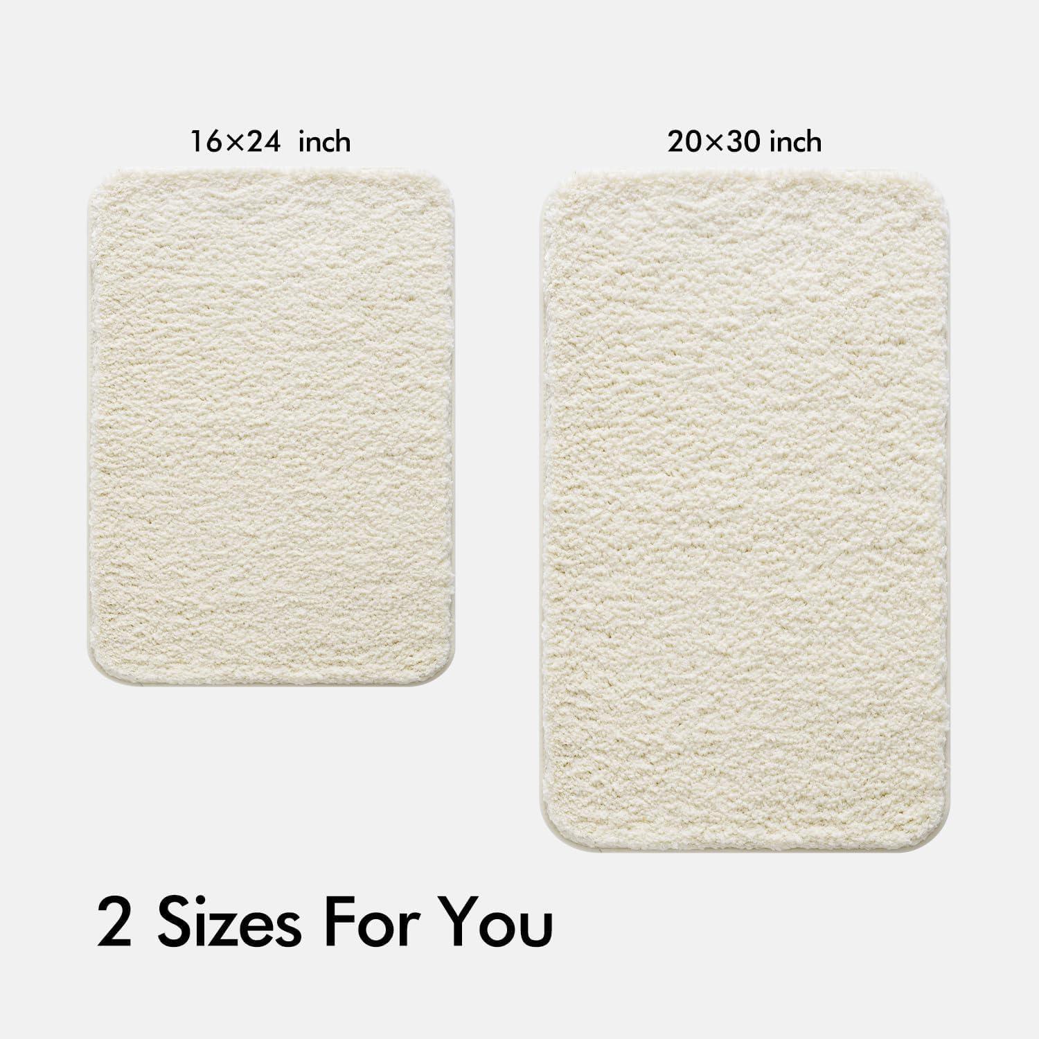 imageMIULEE Pink Bathroom Rugs Sets 2 Piece Including U Shaped Toilet Rug Soft Absorbent Bath Mats with Non Slip Rubber Backside for Bathroom Floor Tub Machine Washable Blush U 20x2420x30Ivory