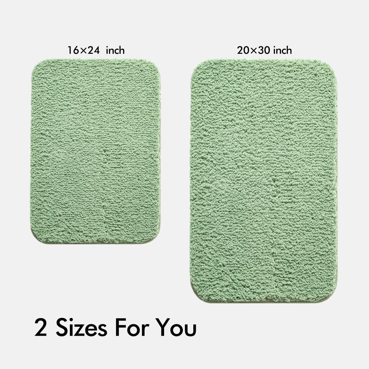 imageMIULEE Pink Bathroom Rugs Sets 2 Piece Including U Shaped Toilet Rug Soft Absorbent Bath Mats with Non Slip Rubber Backside for Bathroom Floor Tub Machine Washable Blush U 20x2420x30Sage Green