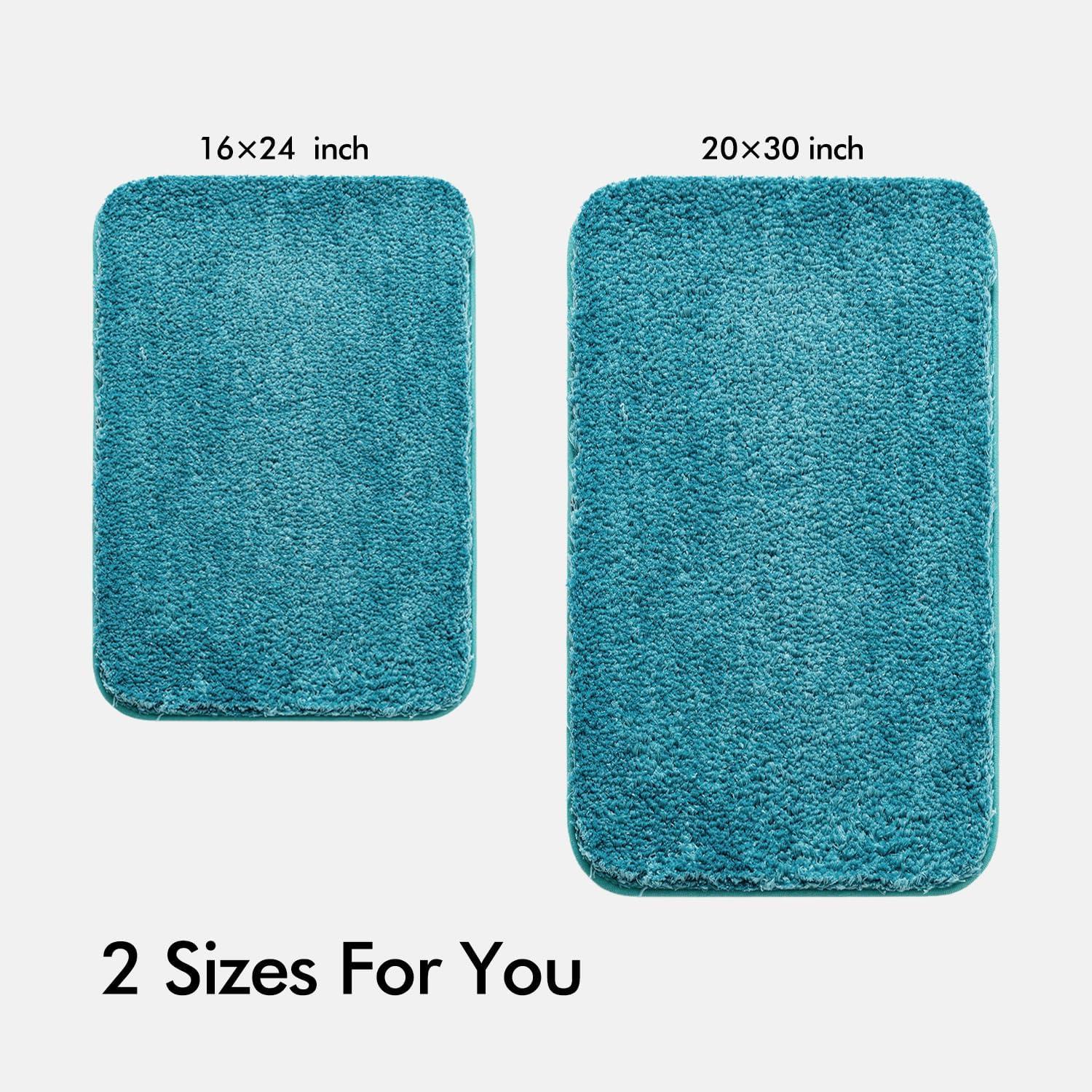 imageMIULEE Pink Bathroom Rugs Sets 2 Piece Including U Shaped Toilet Rug Soft Absorbent Bath Mats with Non Slip Rubber Backside for Bathroom Floor Tub Machine Washable Blush U 20x2420x30Teal