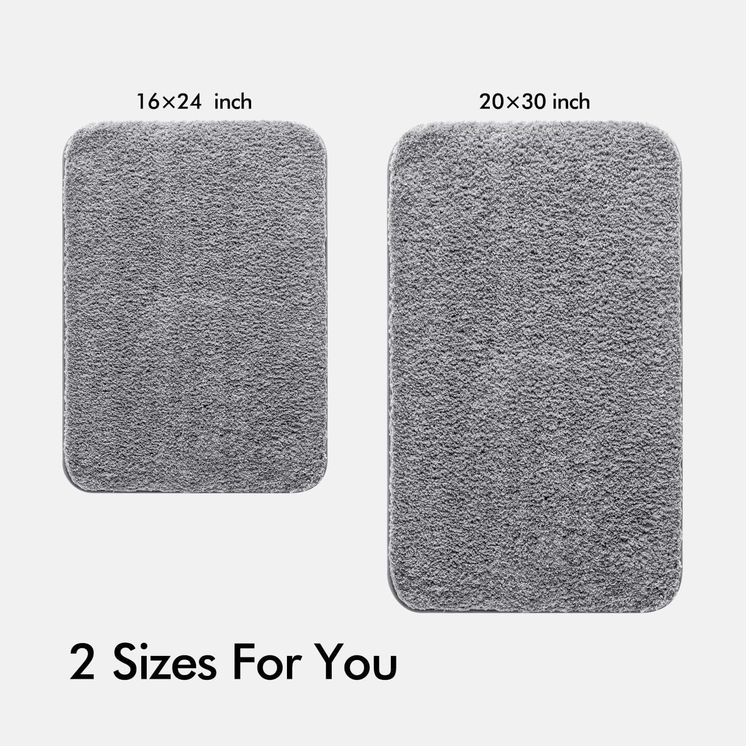 imageMIULEE Pink Bathroom Rugs Sets 2 Piece Including U Shaped Toilet Rug Soft Absorbent Bath Mats with Non Slip Rubber Backside for Bathroom Floor Tub Machine Washable Blush U 20x2420x30Grey