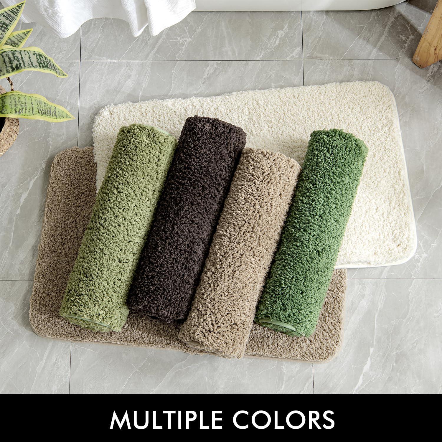 imageMIULEE Pink Bathroom Rugs Sets 2 Piece Including U Shaped Toilet Rug Soft Absorbent Bath Mats with Non Slip Rubber Backside for Bathroom Floor Tub Machine Washable Blush U 20x2420x30Tan
