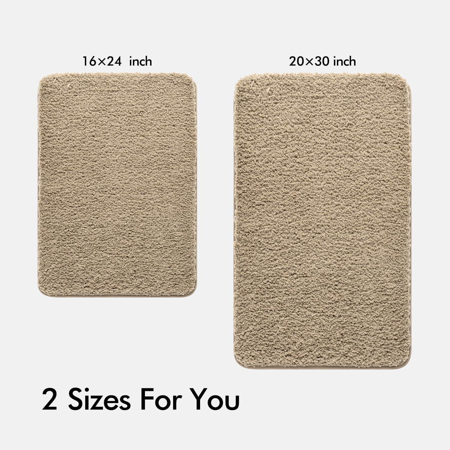 imageMIULEE Pink Bathroom Rugs Sets 2 Piece Including U Shaped Toilet Rug Soft Absorbent Bath Mats with Non Slip Rubber Backside for Bathroom Floor Tub Machine Washable Blush U 20x2420x30Tan