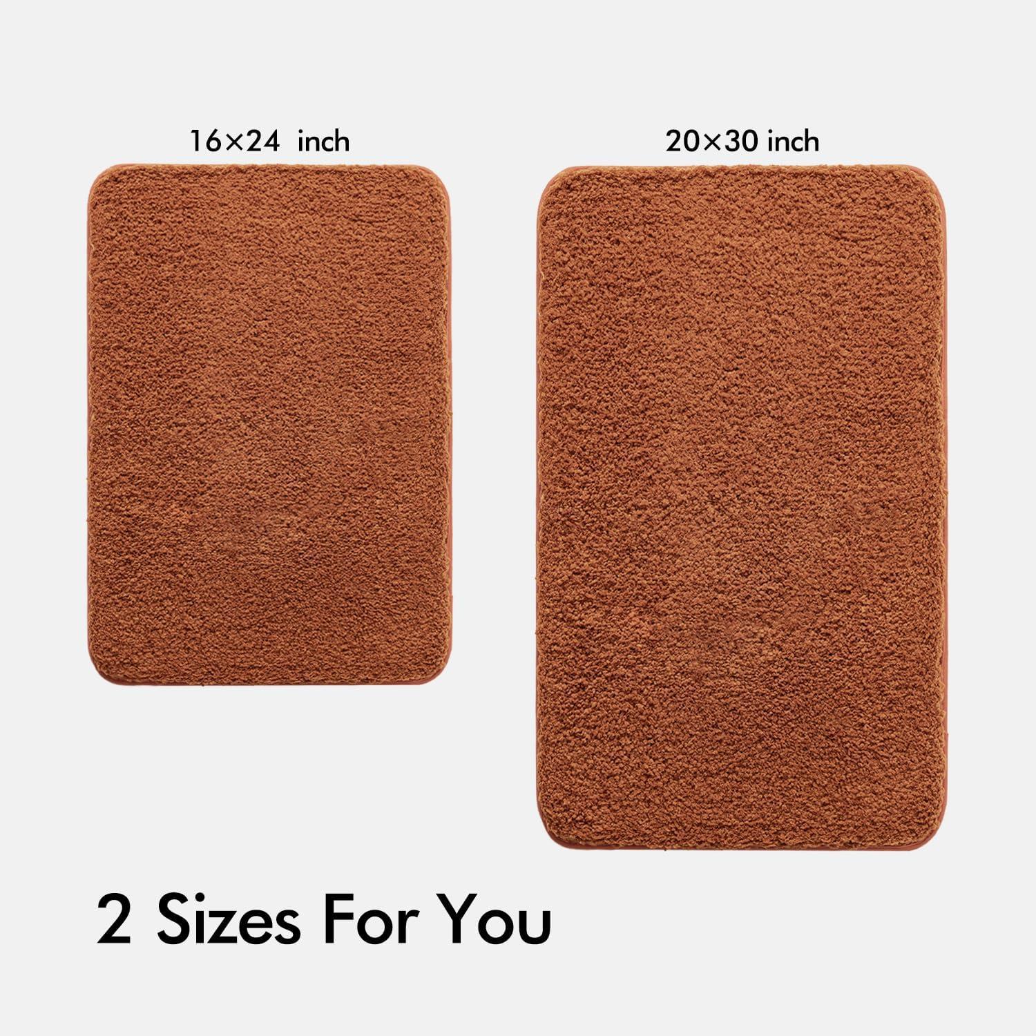 imageMIULEE Pink Bathroom Rugs Sets 2 Piece Including U Shaped Toilet Rug Soft Absorbent Bath Mats with Non Slip Rubber Backside for Bathroom Floor Tub Machine Washable Blush U 20x2420x30Burnt Orange