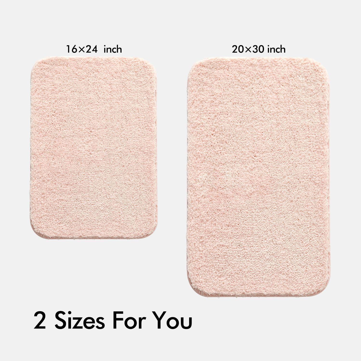 imageMIULEE Pink Bathroom Rugs Sets 2 Piece Including U Shaped Toilet Rug Soft Absorbent Bath Mats with Non Slip Rubber Backside for Bathroom Floor Tub Machine Washable Blush U 20x2420x30Blush