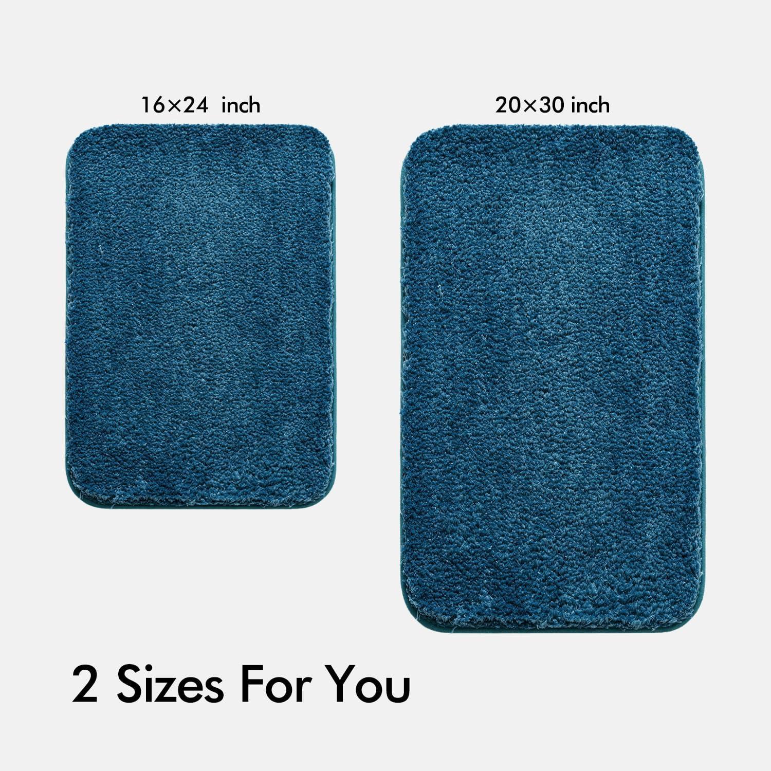 imageMIULEE Pink Bathroom Rugs Sets 2 Piece Including U Shaped Toilet Rug Soft Absorbent Bath Mats with Non Slip Rubber Backside for Bathroom Floor Tub Machine Washable Blush U 20x2420x30Navy Blue