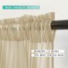 MIULEE 2 Panels Red Solid Color Sheer Christmas Window Curtains Elegant Window Voile Panels/Drapes/Treatment for Bedroom Living Room (54X54 Inches)(Beige)